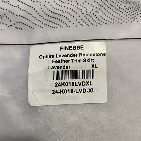 Finesse Ophira Lavender Rhinestone Feather Trim Skirt - Picture 7 of 7